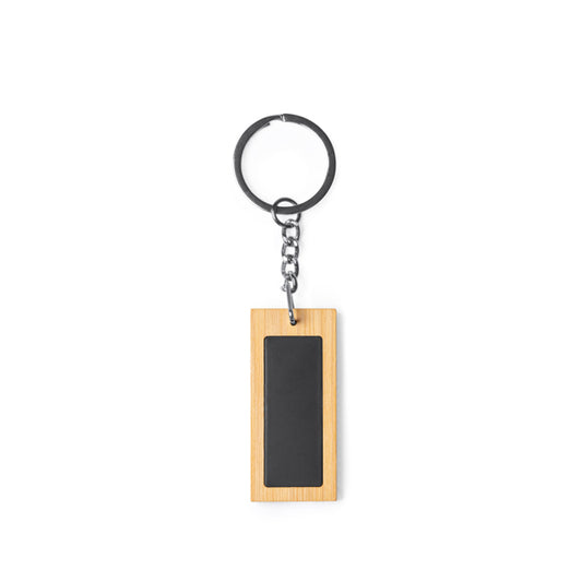 Stamina KRAUS Bamboo keyring in rectangular - promotional merchandise printed with your company logo