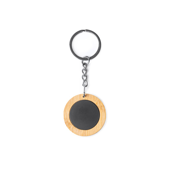 Stamina KRAUS Bamboo keyring in round - promotional merchandise printed with your company logo