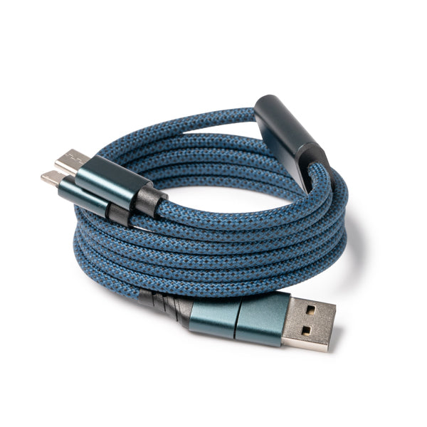 Stamina ELON Magnetic adapter cable with USB in white - promotional merchandise printed with your company logo
