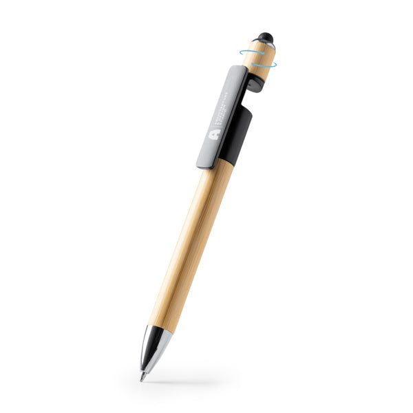Stamina HETING Bamboo ball pen in black - promotional merchandise printed with your company logo