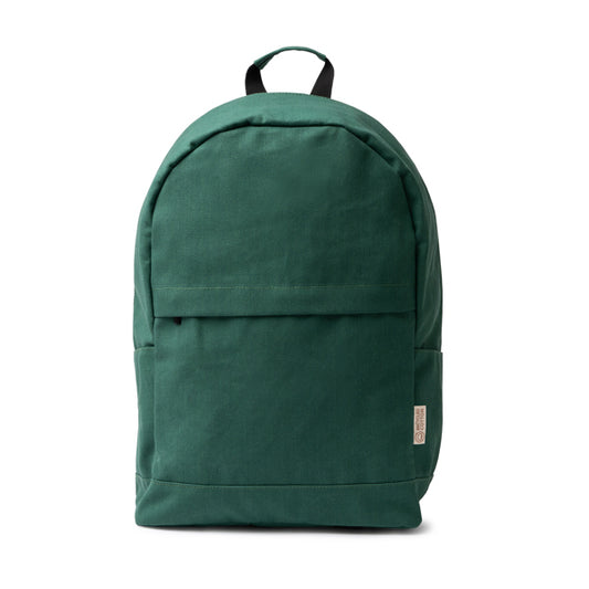 Stamina SUMIT Recycled cotton anti-theft backpack in dark green - promotional merchandise printed with your company logo