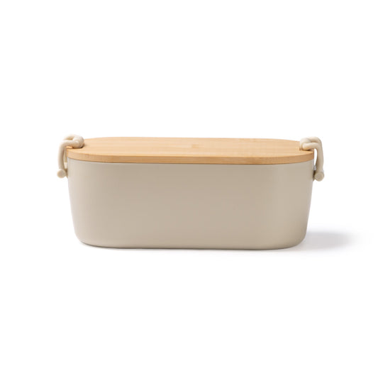 Stamina BRIOX PP and bamboo lunch box in beige - promotional merchandise printed with your company logo