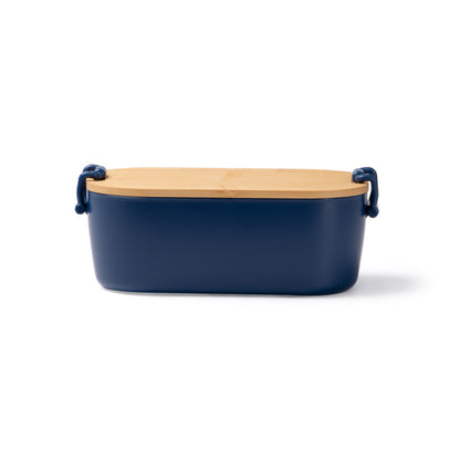 Stamina BRIOX PP and bamboo lunch box in navy blue - promotional merchandise printed with your company logo