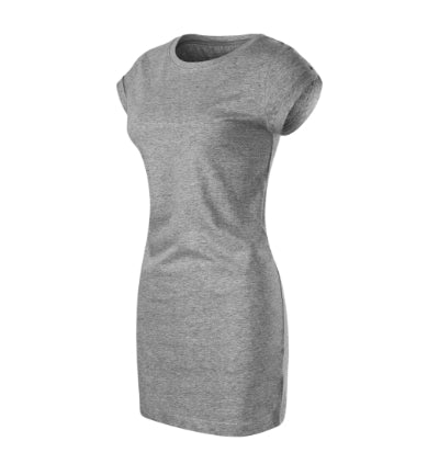 MALFINI FREEDOM Women's dress in dark gray melange - promotional clothing printed with your company logo