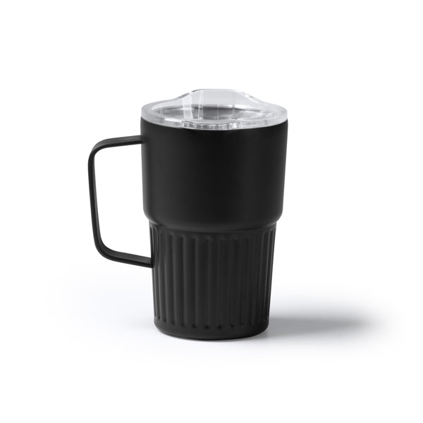 Stamina NUBEX Recycled stainless steel thermal cup 450 ml in black - promotional merchandise printed with your company logo