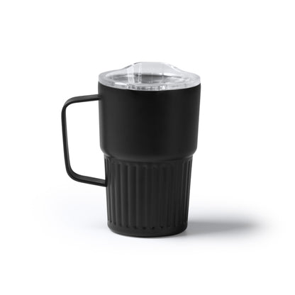 Stamina NUBEX Recycled stainless steel thermal cup 450 ml in black - promotional merchandise printed with your company logo