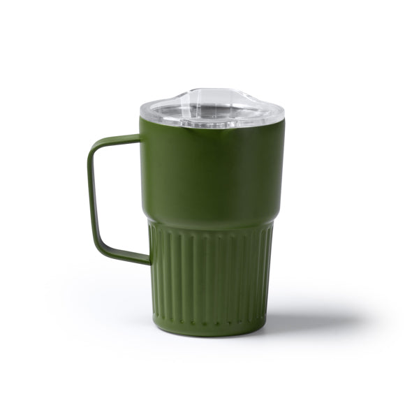 Stamina NUBEX Recycled stainless steel thermal cup 450 ml in dark green - promotional merchandise printed with your company
