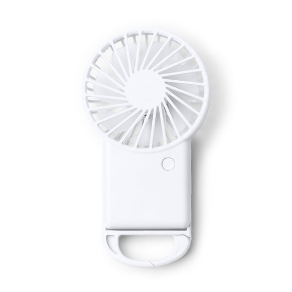 Stamina GIZA Recycled ABS hand fan in white - promotional merchandise printed with your company logo