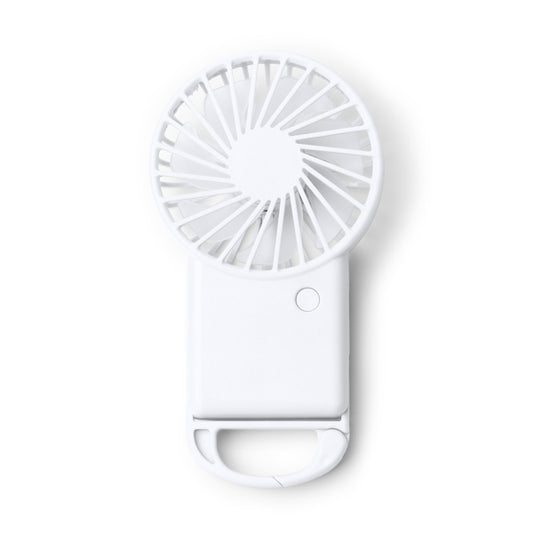 Stamina GIZA Recycled ABS hand fan in white - promotional merchandise printed with your company logo