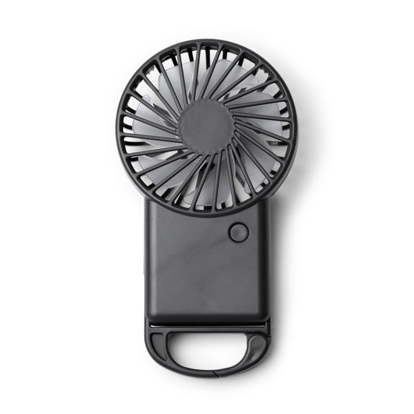 Stamina GIZA Recycled ABS hand fan in black - promotional merchandise printed with your company logo