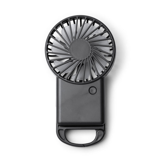 Stamina GIZA Recycled ABS hand fan in black - promotional merchandise printed with your company logo