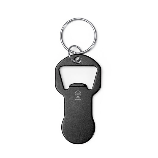 Stamina TAGAN Recycled aluminium keyring in black - promotional merchandise printed with your company logo