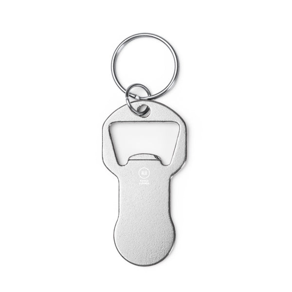 Stamina TAGAN Recycled aluminium keyring in silver - promotional merchandise printed with your company logo