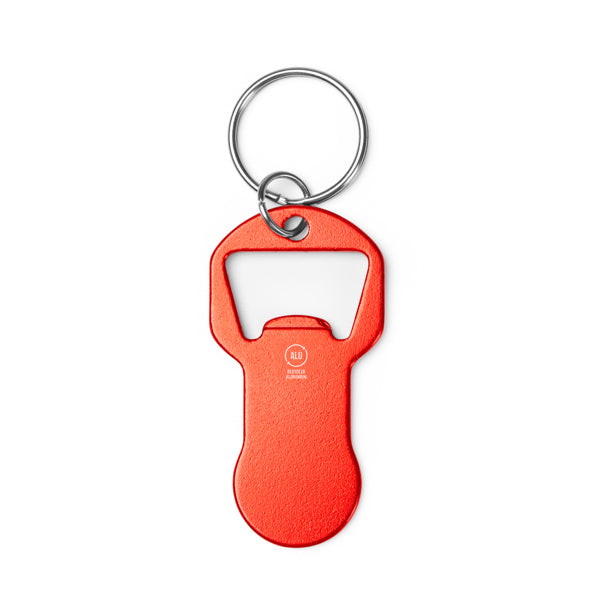 Stamina TAGAN Recycled aluminium keyring in red - promotional merchandise printed with your company logo