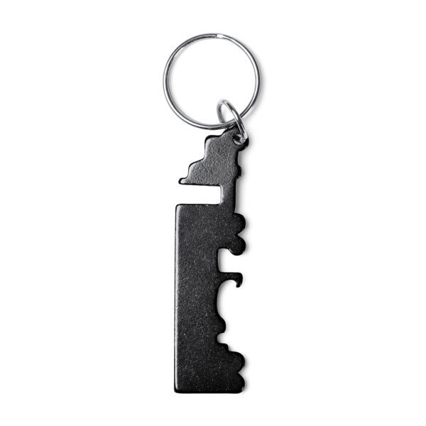 Stamina BREBEL Recycled aluminium keyring in black - promotional merchandise printed with your company logo