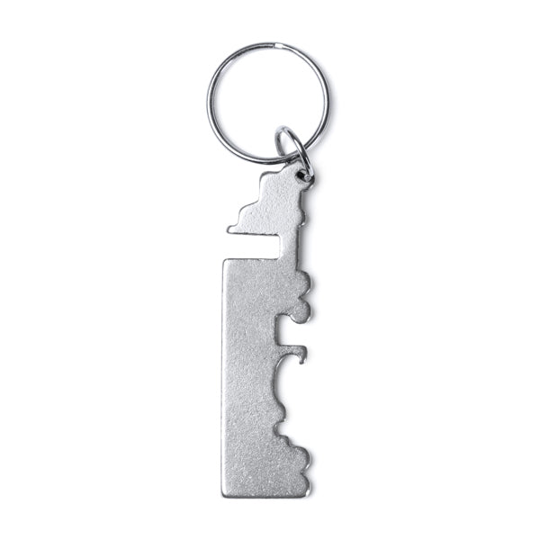 Stamina BREBEL Recycled aluminium keyring in silver - promotional merchandise printed with your company logo