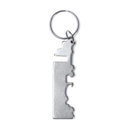Stamina BREBEL Recycled aluminium keyring in silver - promotional merchandise printed with your company logo