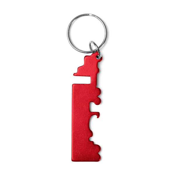 Stamina BREBEL Recycled aluminium keyring in red - promotional merchandise printed with your company logo