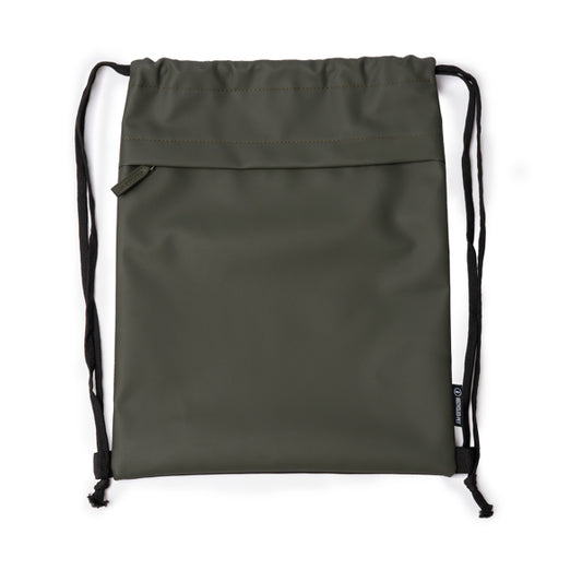 Stamina EMPIRE PU leather and polyester rope backpack in dark green - promotional merchandise printed with your company logo