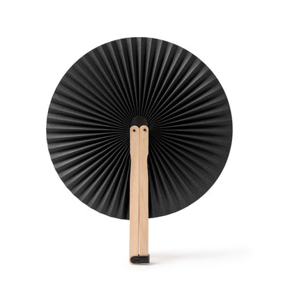 Stamina TAO Wood hand fan in black - promotional merchandise printed with your company logo
