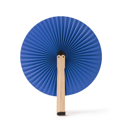 Stamina TAO Wood hand fan in royal blue - promotional merchandise printed with your company logo