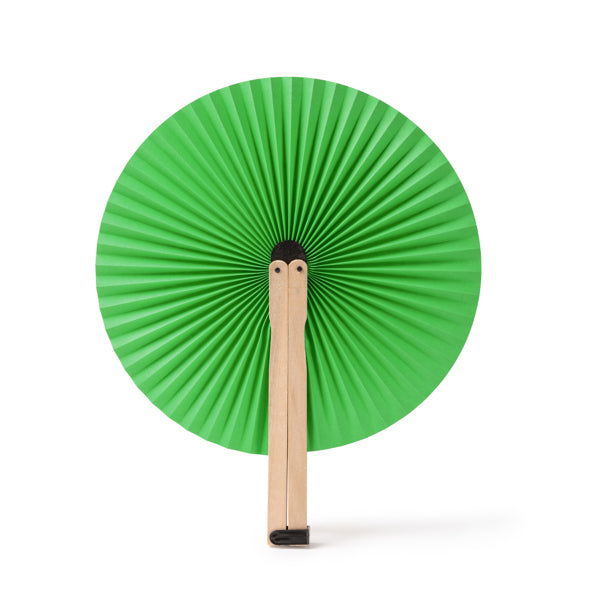 Stamina TAO Wood hand fan in fern green - promotional merchandise printed with your company logo