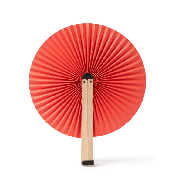 Stamina TAO Wood hand fan in red - promotional merchandise printed with your company logo