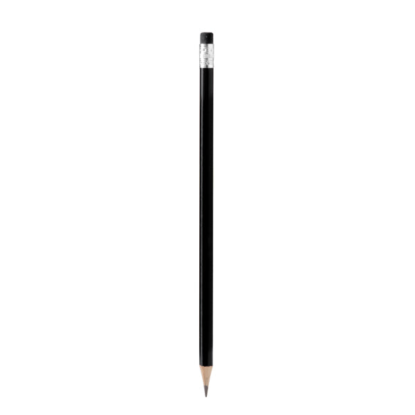 Stamina TRALEM Round wooden pencil in black - promotional merchandise printed with your company logo
