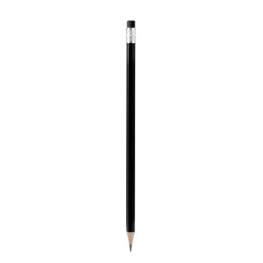 Stamina TRALEM Round wooden pencil in black - promotional merchandise printed with your company logo