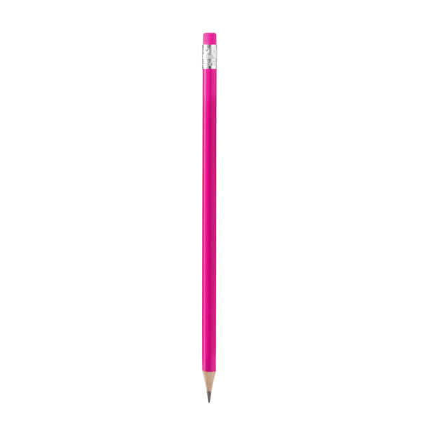 Stamina TRALEM Round wooden pencil in fuchsia - promotional merchandise printed with your company logo