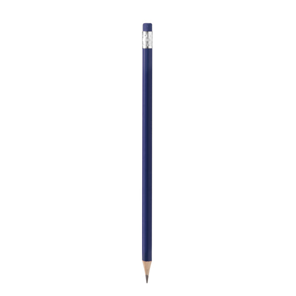 Stamina TRALEM Round wooden pencil in navy blue - promotional merchandise printed with your company logo