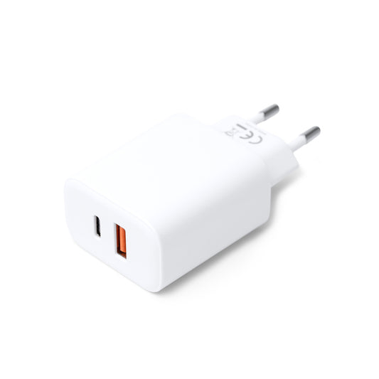 Stamina TANKY Recycled ABS charger in white - promotional merchandise printed with your company logo