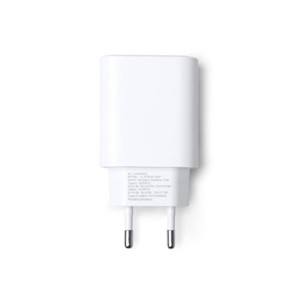 Stamina TANKY Recycled ABS charger in white - promotional merchandise printed with your company logo
