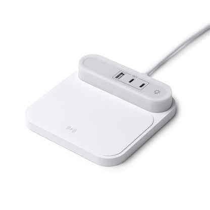Stamina TITANUS Recycled ABS wireless charger in white - promotional merchandise printed with your company logo