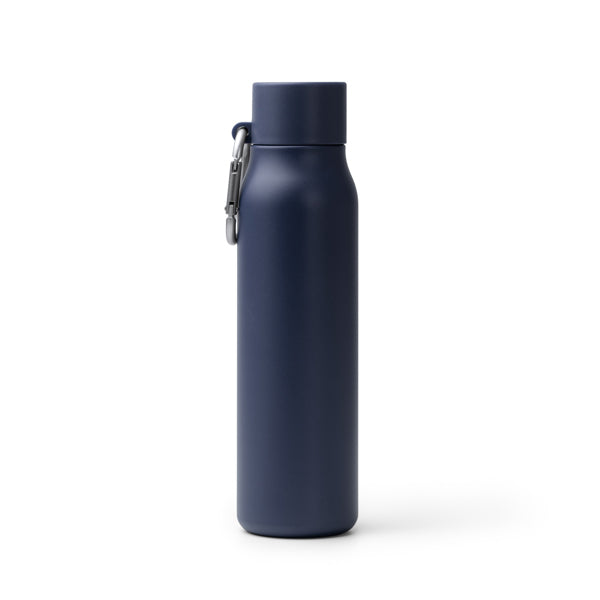 Stamina CUBEL Recycled stainless steel thermal bottle in navy blue - promotional merchandise printed with your company logo