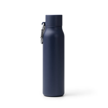 Stamina CUBEL Recycled stainless steel thermal bottle in navy blue - promotional merchandise printed with your company logo