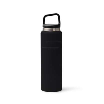 Stamina BOIX Recycled stainless steel thermal bottle in black - promotional merchandise printed with your company logo