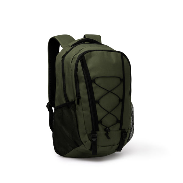 Stamina DONKER 600D polyester sports backpack in black - promotional merchandise printed with your company logo