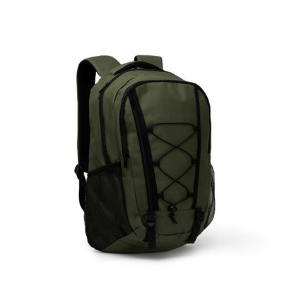 Stamina DONKER 600D polyester sports backpack in black - promotional merchandise printed with your company logo