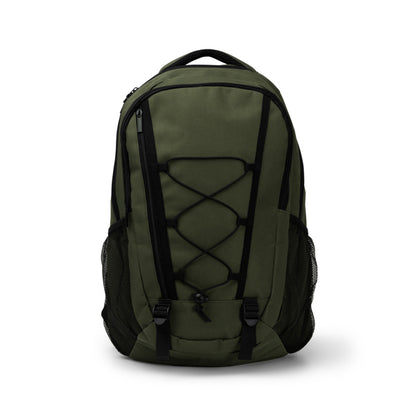 Stamina DONKER 600D polyester sports backpack in dark green - promotional merchandise printed with your company logo