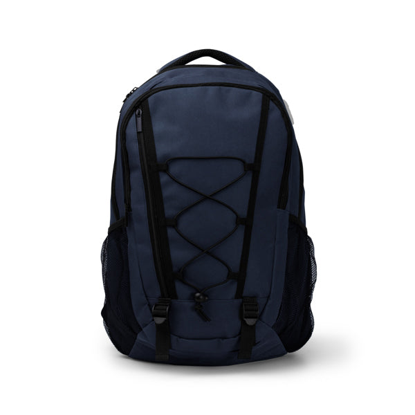 Stamina DONKER 600D polyester sports backpack in navy blue - promotional merchandise printed with your company logo