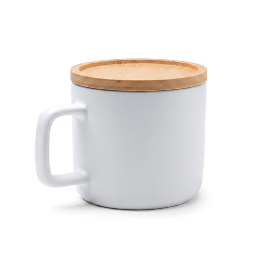 Stamina MOLOK Ceramicbamboo mug 350 ml in white - promotional merchandise printed with your company logo