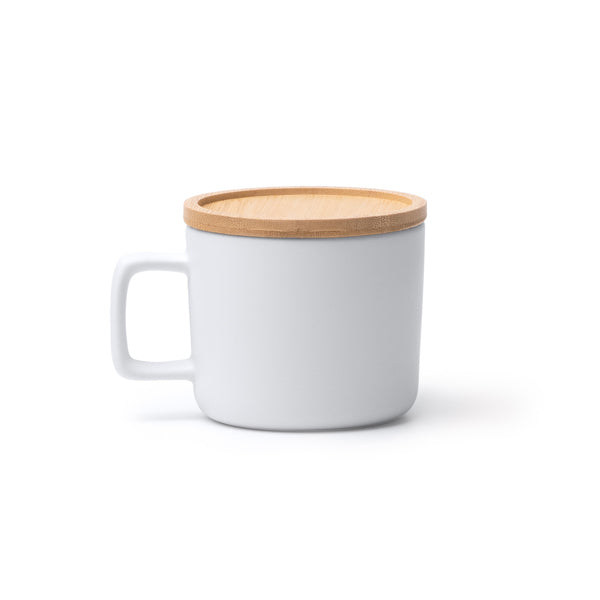 Stamina MOLOK Ceramicbamboo mug 350 ml in white - promotional merchandise printed with your company logo