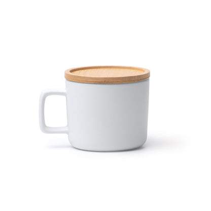 Stamina MOLOK Ceramicbamboo mug 350 ml in white - promotional merchandise printed with your company logo