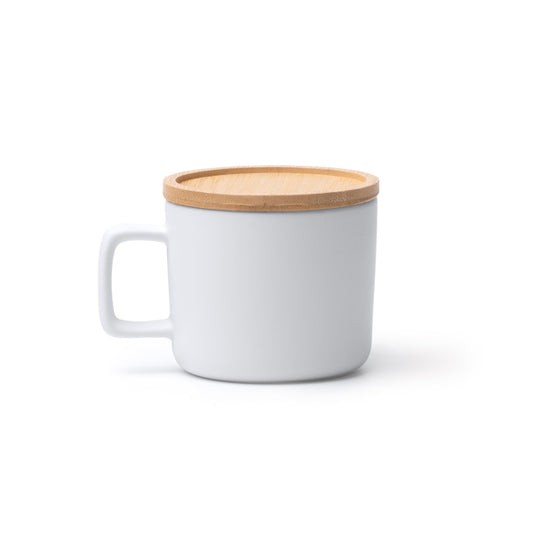 Stamina MOLOK Ceramicbamboo mug 350 ml in white - promotional merchandise printed with your company logo