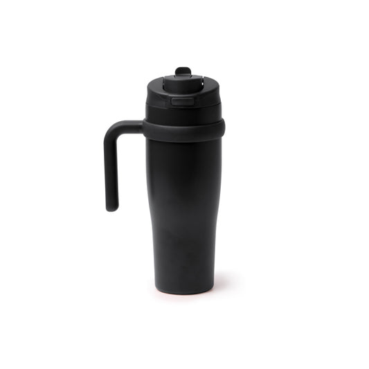 Stamina KALAM Recycled stainless steel thermal cup 900 ml in black - promotional merchandise printed with your company logo