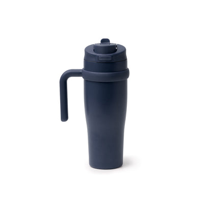 Stamina KALAM Recycled stainless steel thermal cup 900 ml in navy blue - promotional merchandise printed with your company