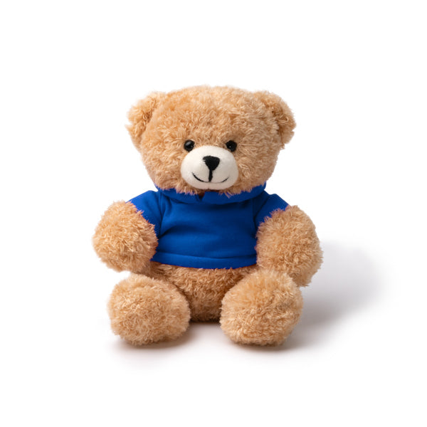 Stamina JAZZ Polyester plush teddy bear in royal blue - promotional merchandise printed with your company logo