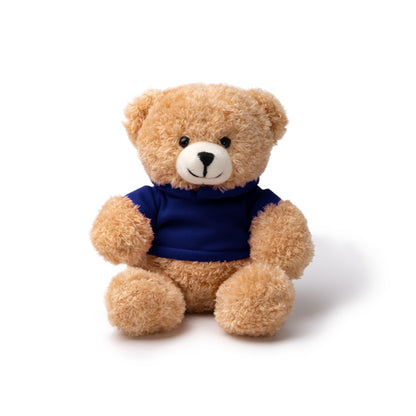 Stamina JAZZ Polyester plush teddy bear in navy blue - promotional merchandise printed with your company logo