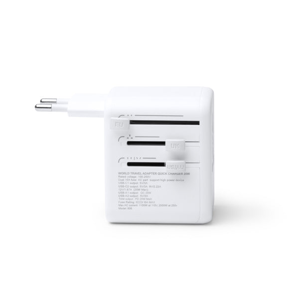 Stamina WATIK High quality polycarbonate charger in white - promotional merchandise printed with your company logo